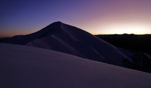 Preview wallpaper mountains, snow, twilight, landscape