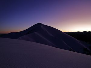 Preview wallpaper mountains, snow, twilight, landscape