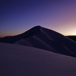 Preview wallpaper mountains, snow, twilight, landscape
