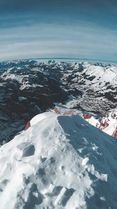 Preview wallpaper mountains, snow, winter, top