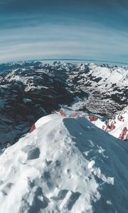 Preview wallpaper mountains, snow, winter, top