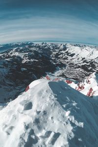 Preview wallpaper mountains, snow, winter, top