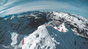 Preview wallpaper mountains, snow, winter, top