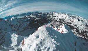 Preview wallpaper mountains, snow, winter, top