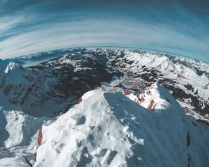 Preview wallpaper mountains, snow, winter, top