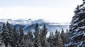 Preview wallpaper mountains, snow, winter, peaks, snowy, switzerland