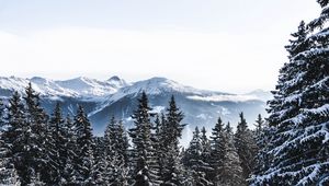 Preview wallpaper mountains, snow, winter, peaks, snowy, switzerland