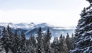 Preview wallpaper mountains, snow, winter, peaks, snowy, switzerland