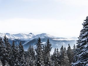 Preview wallpaper mountains, snow, winter, peaks, snowy, switzerland