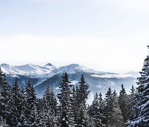 Preview wallpaper mountains, snow, winter, peaks, snowy, switzerland