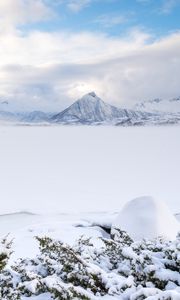 Preview wallpaper mountains, snow, winter, landscape, norway