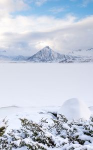 Preview wallpaper mountains, snow, winter, landscape, norway