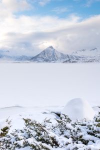 Preview wallpaper mountains, snow, winter, landscape, norway