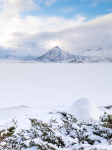 Preview wallpaper mountains, snow, winter, landscape, norway