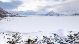 Preview wallpaper mountains, snow, winter, landscape, norway