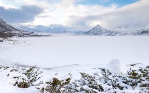 Preview wallpaper mountains, snow, winter, landscape, norway