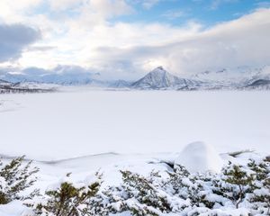 Preview wallpaper mountains, snow, winter, landscape, norway