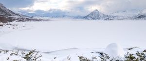 Preview wallpaper mountains, snow, winter, valley, landscape