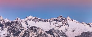 Preview wallpaper mountains, snow, winter, landscape, dusk