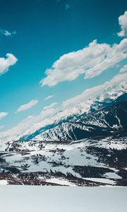 Preview wallpaper mountains, snow-capped, sky, snow