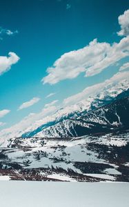 Preview wallpaper mountains, snow-capped, sky, snow