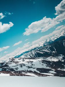 Preview wallpaper mountains, snow-capped, sky, snow