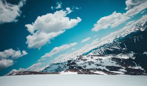 Preview wallpaper mountains, snow-capped, sky, snow