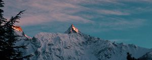 Preview wallpaper mountains, snowy, dark, peak