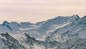 Preview wallpaper mountains, snowy, peaks, forest