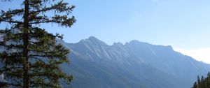 Preview wallpaper mountains, spruce, trees, slope, sky