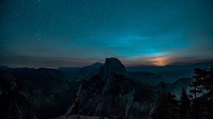 Preview wallpaper mountains, starry sky, hill
