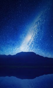 Preview wallpaper mountains, starry sky, milky way, night