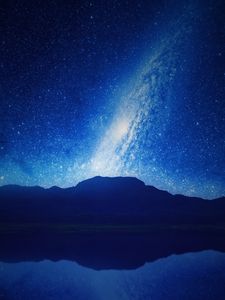 Preview wallpaper mountains, starry sky, milky way, night