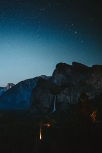 Preview wallpaper mountains, starry sky, night, peaks