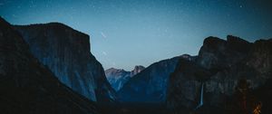 Preview wallpaper mountains, starry sky, night, peaks