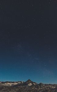 Preview wallpaper mountains, starry sky, night, stars, peak, snowy