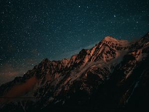 Preview wallpaper mountains, starry sky, night