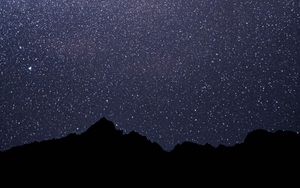 Preview wallpaper mountains, starry sky, night, dark, stars