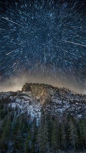 Preview wallpaper mountains, stars, fireworks, dolomites, italy