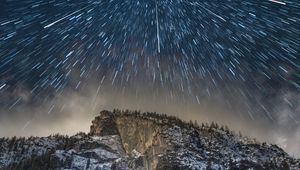 Preview wallpaper mountains, stars, fireworks, dolomites, italy
