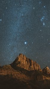 Preview wallpaper mountains, stars, starry sky, night, sky