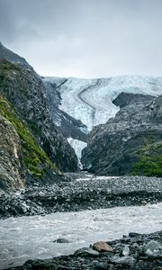 Preview wallpaper mountains, stones, relief, landscape, river