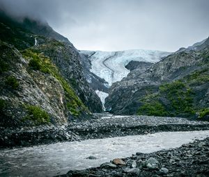 Preview wallpaper mountains, stones, relief, landscape, river