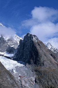 Preview wallpaper mountains, stones, sharp, gray, white, blue