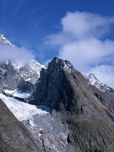 Preview wallpaper mountains, stones, sharp, gray, white, blue