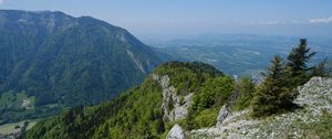 Preview wallpaper mountains, stones, trees, landscape, view