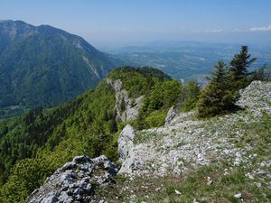 Preview wallpaper mountains, stones, trees, landscape, view