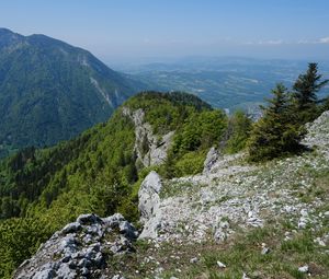 Preview wallpaper mountains, stones, trees, landscape, view