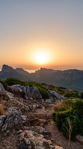 Preview wallpaper mountains, stones, view, sea, landscape