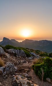 Preview wallpaper mountains, stones, view, sea, landscape